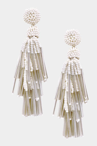 Beaded Tassle - Ivory